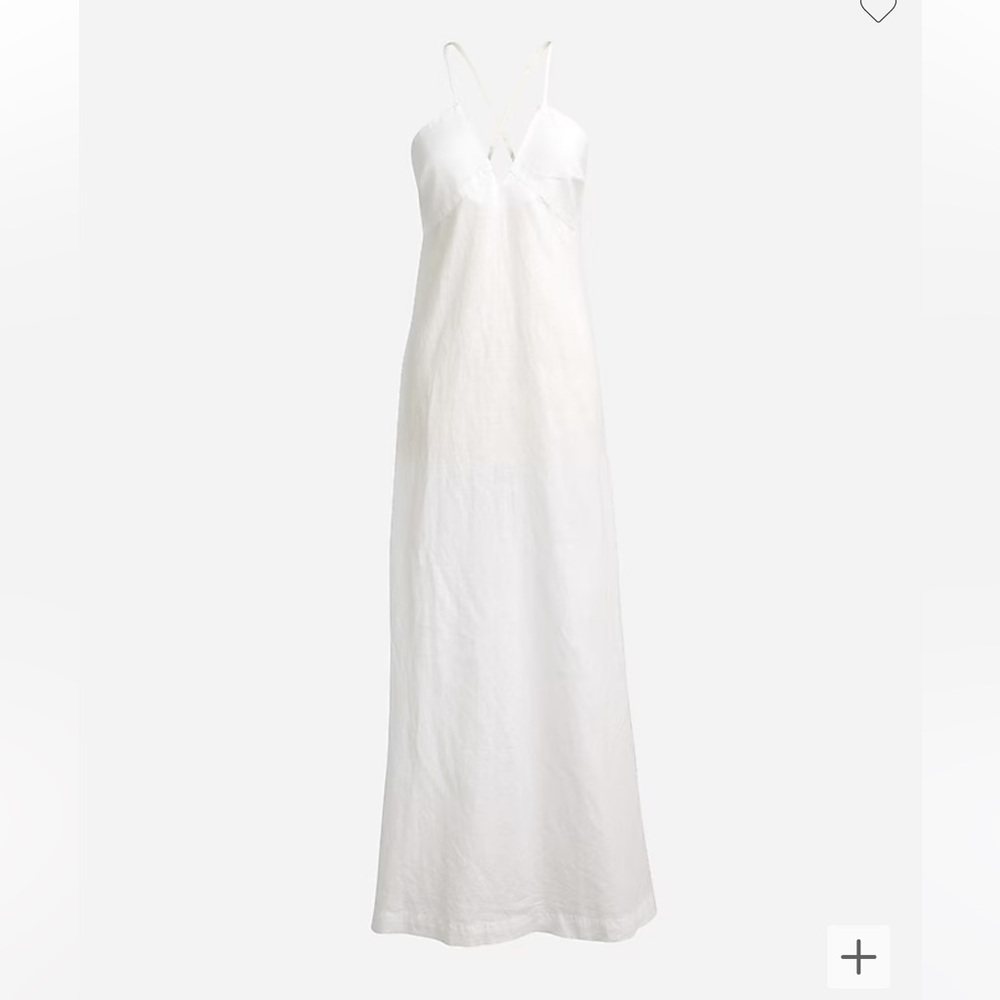 NWT | J.Crew Cross-back beach dress in linen-cotton blend